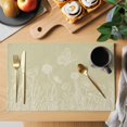 thumbnail image 2 of Brown Wildflowers Placemats Set of 8, Modern Floral Butterfly Plant Placemats for Dining Table, Place Mats for Kitchen Tabletop, Waterproof Wipeable Dining Table Mats Set, 2 of 9
