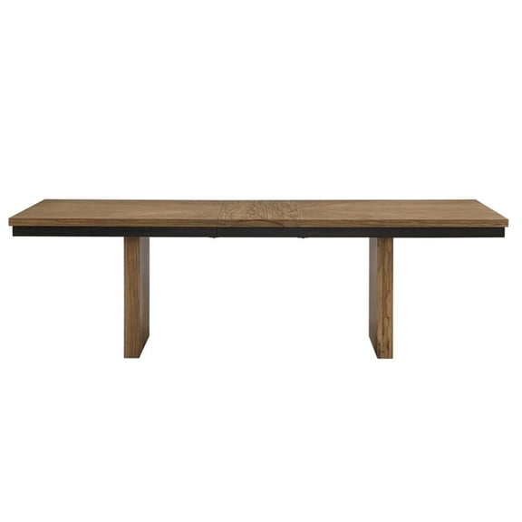 Pemberly Row 80-96" Dining Table with 16-inch Self-Storing Leaf in Brown