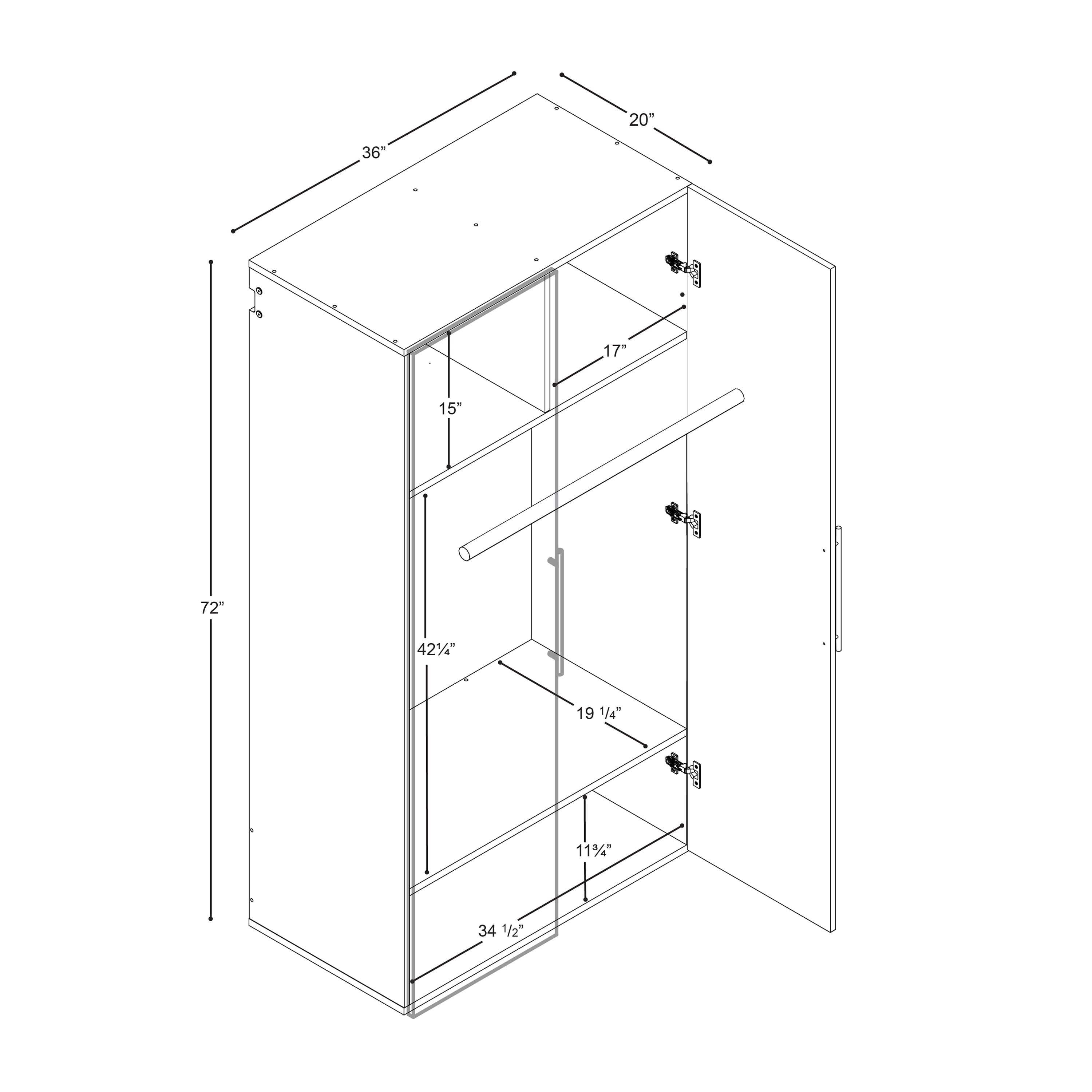 Prepac HangUps Wardrobe Cabinet, White