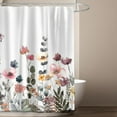 thumbnail image 7 of Zrodlmo Floral Shower Curtain,White Water-Repellent Bathroom Curtain with Hooks, 72"x 72", Purple Flower, 7 of 7