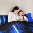 thumbnail image 5 of jejeloiu Neon Light Sword Full Size Comforter Sets,Cartoon Gradient Light Gaming Bedding Comforter Set,Blue Black Bedding Sets For Kids,Luxury Bedroom Decor Reversible,3pcs, 5 of 8
