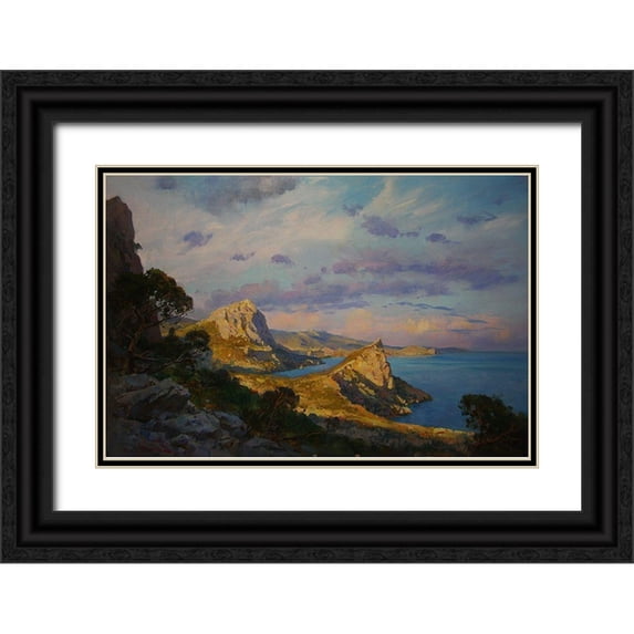 Sviridov, Sergei 14x11 Black Ornate Wood Framed with Double Matting Museum Art Print Titled - Rocky Coast XI