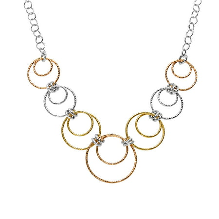 Circle Necklace in 18kt Two-Tone Gold-Plated Sterling Silver