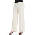 thumbnail image 2 of 24/7 Women's Plus Size Comfort Apparel Elastic Waist Flared Leg Plus Size Palazzo Pants, 2 of 3