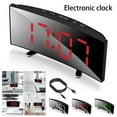 thumbnail image 2 of Fyeme Large-Screen Mirror LED Curved Snooze Alarm Electronic Clock, Senior ​Ultra-Clear Large Number,Power-off Memory, 2 of 9