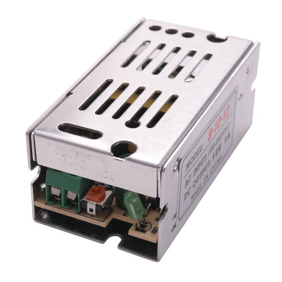 Voltage Transformer Power Supply AC 110/220V to DC 12V 1A Silver,1 Supply,Silver