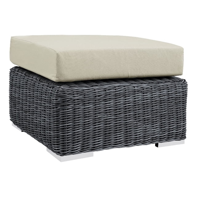 LexMod Summon Ottomane de Patio Extérieur, Sunbrella? Canvas Antique Beige')