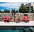 thumbnail image 2 of Vineego 7-Pieces Patio Furniture Set Outdoor All Weather Cushioned Wicker Chairs with Ottoman and Glass Table, Red, 2 of 7