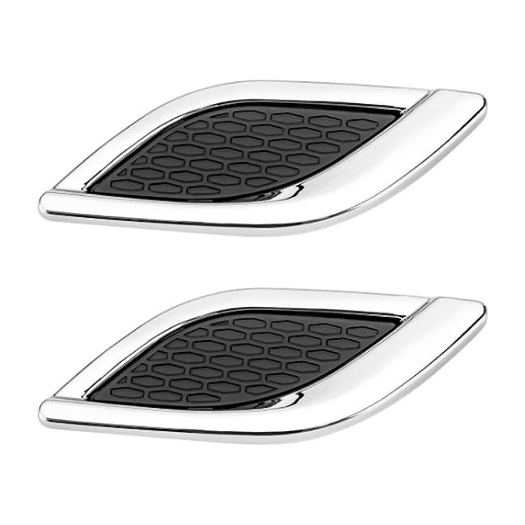 6Pcs Vivid Chrome Metal Car Fender Hood Air Vent Trim Shark Gill Intake Sticker