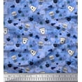 thumbnail image 1 of Soimoi Rayon Crepe Fabric Hot Coffee Beverages Decor Fabric Printed Yard 46 Inch Wide, 1 of 3
