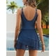 thumbnail image 2 of Vestido de baño VIMPUNEC para mujer con control de barriga de una pieza, azul S, 2 of 6