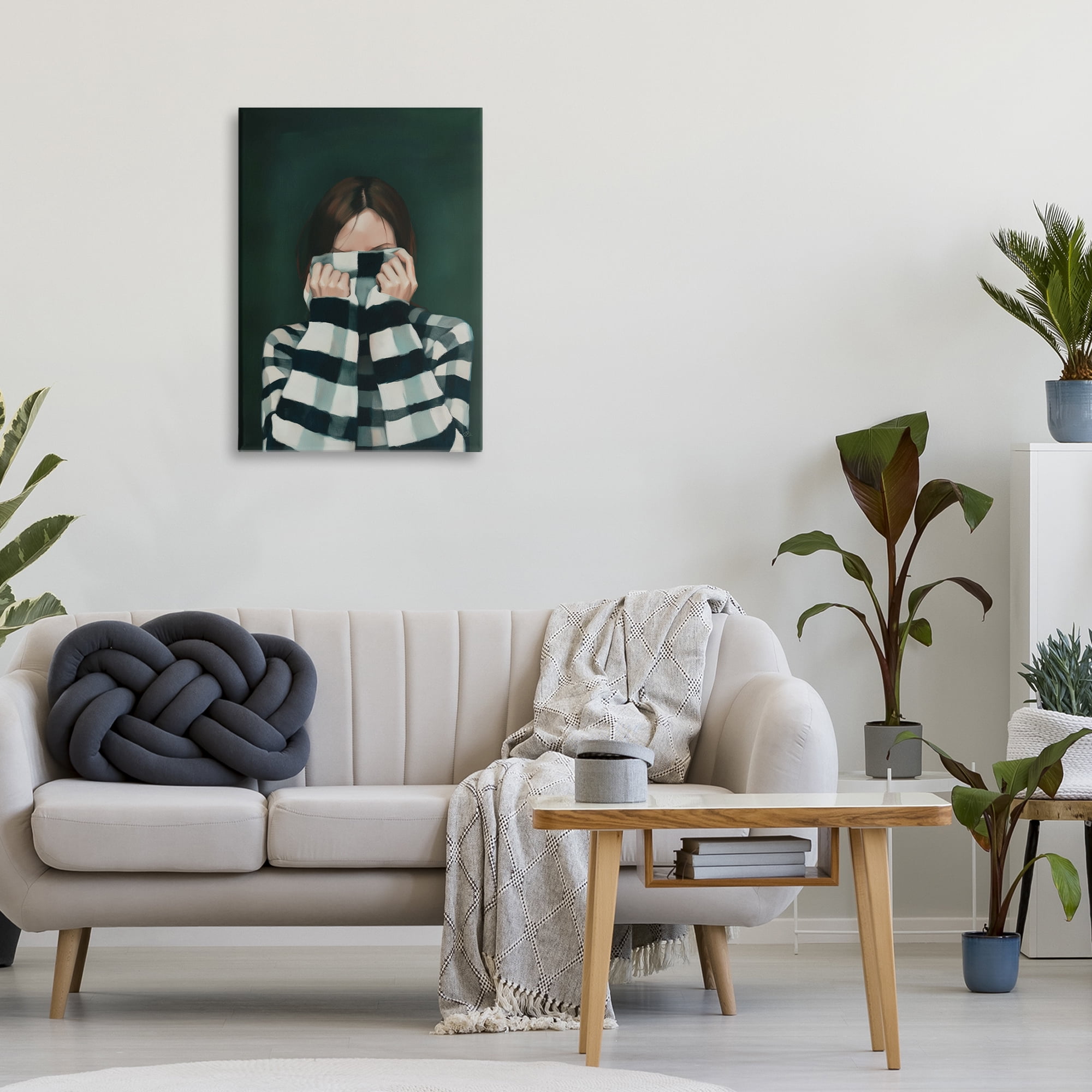 Stupell Industries Warmed Striped Sweater Portrait Canvas Wall Art, design by Ros Ruseva
