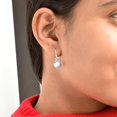 thumbnail image 2 of Sechi Round Cultured Pearl Handcrafted 925 Sterling Silver Dangle Earring for Women, 2 of 4