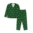 thumbnail image 1 of Fotbe Happy St. Patrick's Day Conjunto de Pijama de Manga Larga para Mujer con Estampado, Ropa de Dormir de 2 Piezas, Conjunto de Casa Suave y Cómodo con Bolsillos-X-Large, 1 of 7