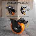 thumbnail image 4 of 5 Inch Swivel Caster Wheels, Heavy Duty Casters Set of 4, Locking Industrial Casters with Brake, Swivel Top Plate Casters Wheels for Furniture and Workbench(Free Hardware Kits), 4 of 4