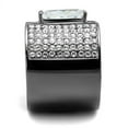 thumbnail image 4 of IP Light Black (IP Gun) Stainless Steel Ring with AAA Grade CZ in Clear for Women Clear Stone Color Style TK2798 Size 5, 4 of 4