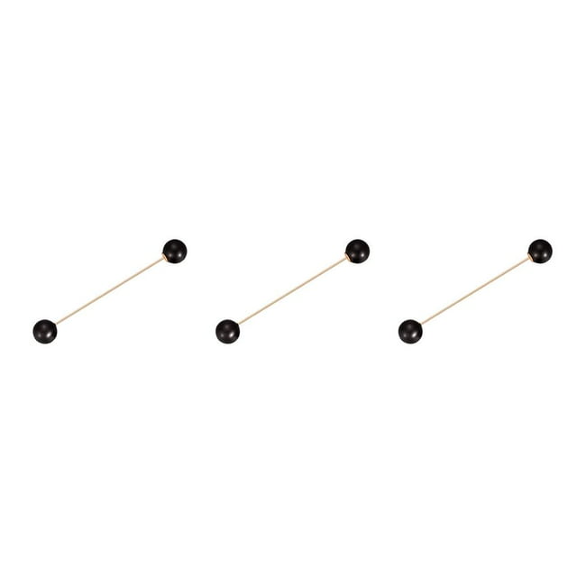 tamizeot Broche Épingle Décoration Mode Accessoire Robe Adulte Style Simple Épingles à Revers Long Type/noir 3Ensemble