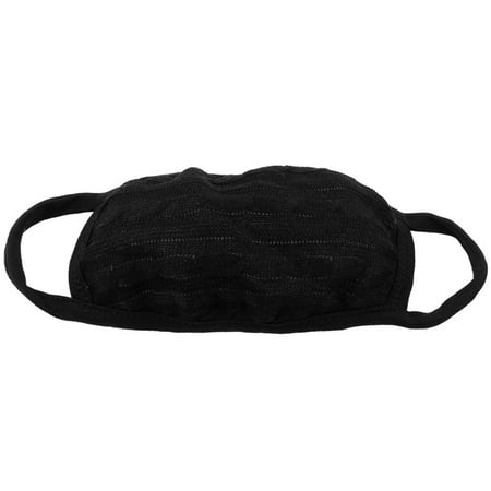 Unique Bargains Solid Black Anti Dust Winter Ears Warmer Ear Loop Face Mask