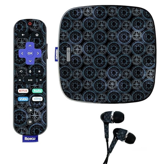Skin Decal Wrap Compatible With Roku Ultra Sticker Design Compass Tile