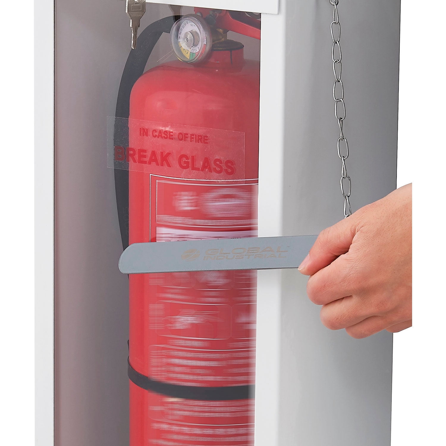Global Industrial Fire Extinguisher Cabinet Surface Mount Lockable Fits 2-1/2-5