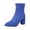 Blue, variant on Womens Ankle Boots Velvet Flat Slip On Shoes For Women Sleek Monochrome Casual Everyday Booties Footwear Brown US:5.5
