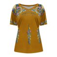 thumbnail image 4 of Blouse Décontractée pour Femme à Col en V avec Imprimé, T-Shirt à Manches Courtes, Hauts d'Été, 4 of 9