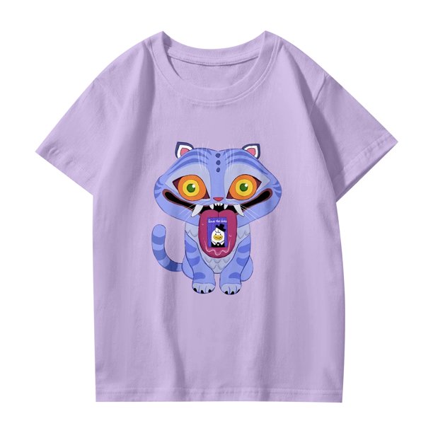 Pop cazadora para niña Demo-n Hunters Boys Girls Fashion Round-Neck Group Panels T Shirt (Purple)
