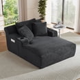thumbnail image 2 of Muumblus Chaise Lounge Chair Indoor, Faux Fur Lounge Chair with Cup Holders, No Assembly Boneless Sleeper Sofa Bed for Living Room, Gray, 2 of 9