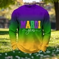 thumbnail image 2 of Ceisia Men's Mardi Gras Gradient Waffle-Knit Sweatshirt | Relaxed Spring/Summer Casual Top Gift, 2 of 5
