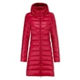 thumbnail image 1 of Chaqueta de plumón ligera para mujer, chaqueta ajustada de longitud media con capucha para otoño e invierno, talla grande, gorro de lana, 1 of 5