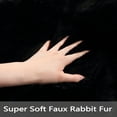 thumbnail image 2 of ZACOO 4' x 6' Black Area Rug Faux Fur Soft Cozy Faux Rabbit Fur Bedside Carpet for Living Room Bedroom Play Room, Rectangle, 2 of 7