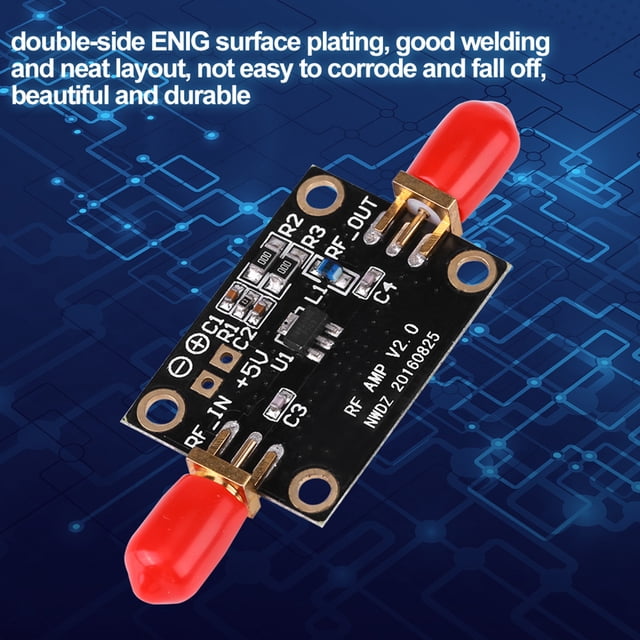 Amplificador de 21 dB Módulo amplificador de bajo ruido Alta linealidad Alta ganancia de banda ancha 0.01-4GHz para radio HAM RTL SDR LNA Ecomeon no