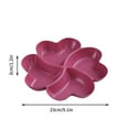 thumbnail image 3 of JeashCHAT 4 Sectional Plastic Serving Tray Platter for Party Supplies Flower-shaped Divided Platter Candy Nut Serving Tray Snack Fruit Serving Plate Dishes, Red, 3 of 3