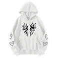 thumbnail image 2 of SONXAHE Zip Up Front Hoodie for Women Baggy Fit Teen Campus Long Sleeve Sweat Jacket, 2 of 4