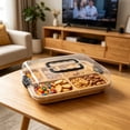 thumbnail image 6 of Charcuterie Board With Clear Lid,Travel Portable Cheese Board Charcuterie Boxes Cutting Boards For Kitchen,Charcuterie Accessories,Veggie Tray,House Warming Gifts New Home,(Black, 6 Compartments), 6 of 6