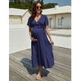 thumbnail image 5 of Yesfashion Maternity Women's Short Sleeve V Neck Casual Dress Baby Shower Party Maternity Dress, 5 of 6