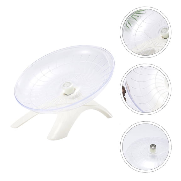 Soimiss Plastic Hamster Flying Saucer White Silent Exercise Wheel for Small Pets Safe Material