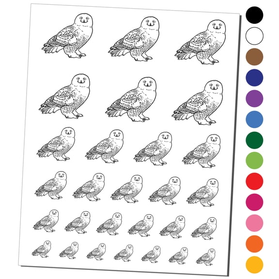 Beautiful Snowy Owl Water Resistant Temporary Tattoo Set Fake Body Art Collection - Purple