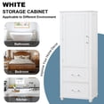 thumbnail image 6 of DEALTOPS Tall Spacious Storage Cabinet with 2 Drawers and Adjustable Shelves, White, 6 of 8