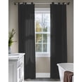thumbnail image 4 of Black Pure Color Sheer Curtains 84 Inch Length 2 Panels Set for Living Room/Bedroom, Aesthetics Contemporary Luxury Kitchen Curtains Grommet Semi-Sheer Curtains Drapes Window Treatments 42"x84"x2, 4 of 7