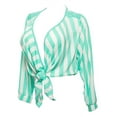 thumbnail image 3 of eVogues Plus Size Stripe Print Cardigan Green, 3 of 5