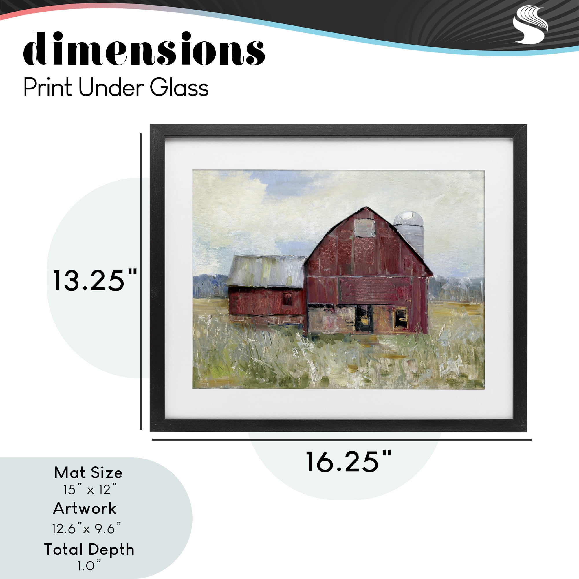 Stupell Industries Red Rugged Barn Black Framed Print Under Glass, design by Sally Swatland
