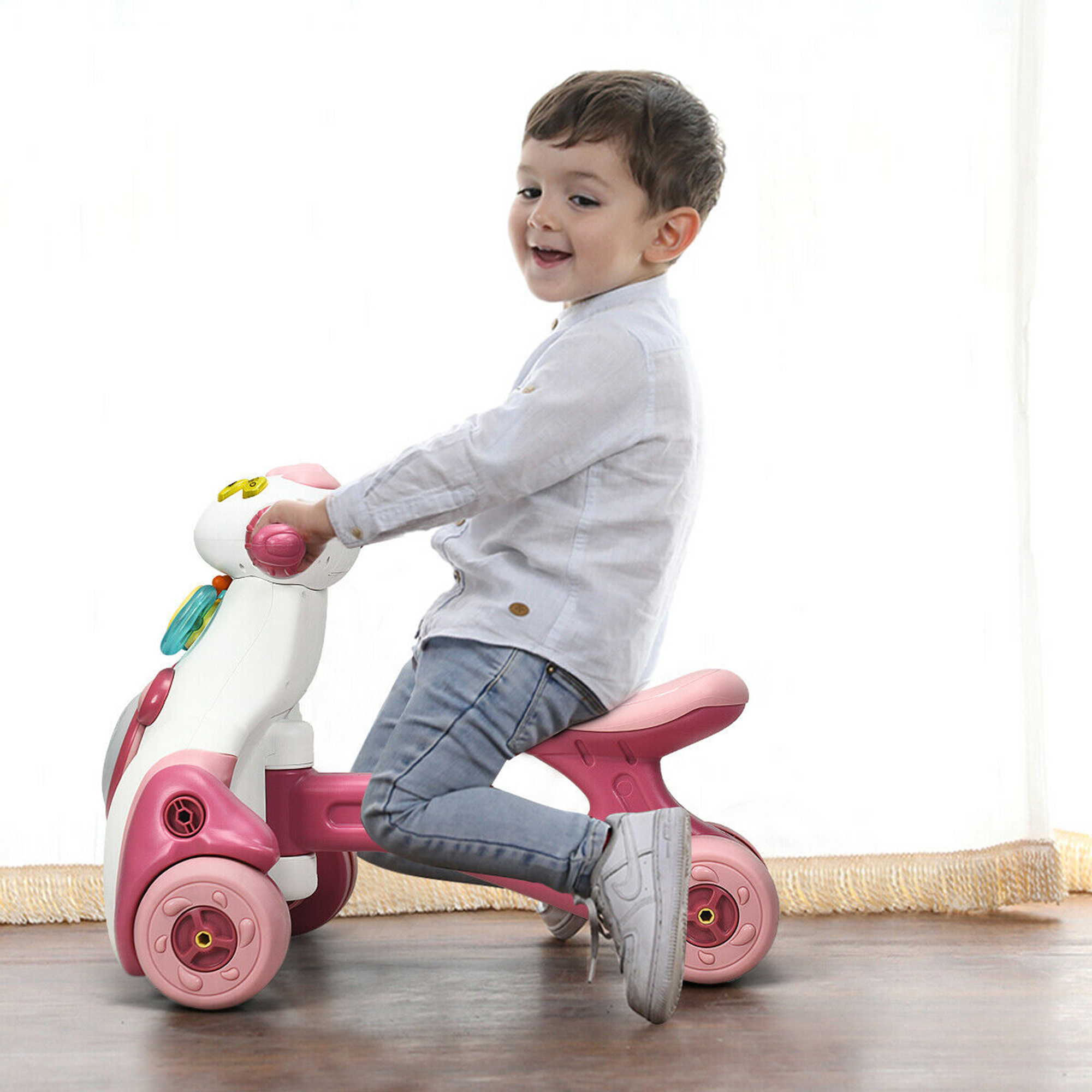 Gymax Baby Balance Bike Musical Ride Toy w/ Sensing Function & Light Toddler Walker - image 3 of 10