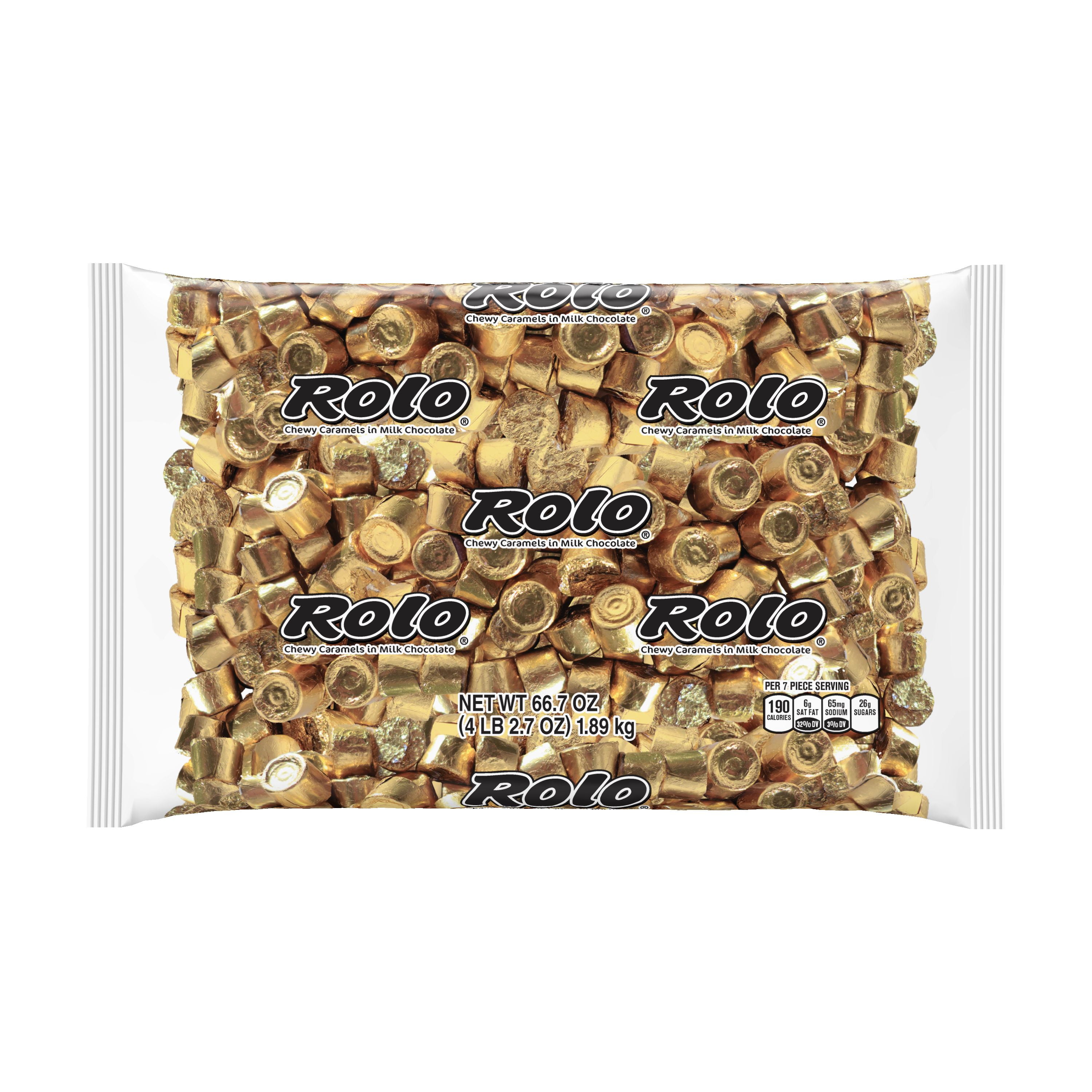 ROLO, Chocolate Caramel Candy, Valentine's Day Bulk Candy, 66.7 Oz., Bag