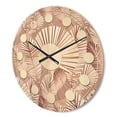 thumbnail image 3 of Designart 'Golden Tropical Leaves Pattern IV' Mid-Century Modern Wood Wall Clock, 3 of 5