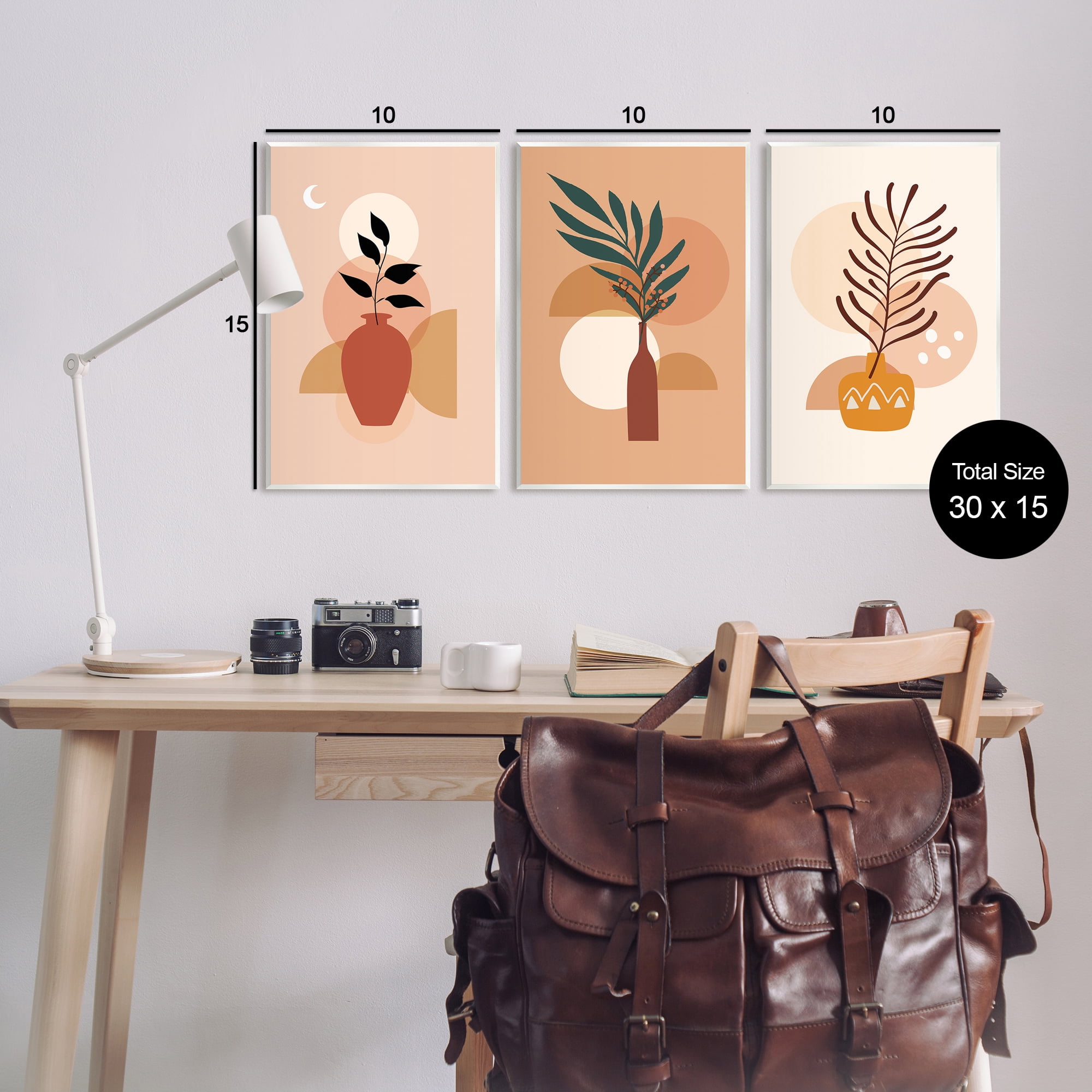 Stupell Industries Boho Plant Vases Botanical & Floral Painting Unframed Art Print Wall Art, 13 x 19