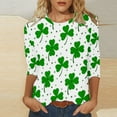 thumbnail image 2 of UAMVSH St. Patrick's Day Tshirts Women Trendy Comfy Blouse Tops 3/4 Sleeve Crew Neck Printed Tops, 2 of 5