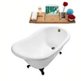 thumbnail image 2 of 60" Cast Iron R5120BL-BNK Soaking Clawfoot Tub and Tray with External Drain in Brushed Nickel and Matte Black Clawfeet, 2 of 9