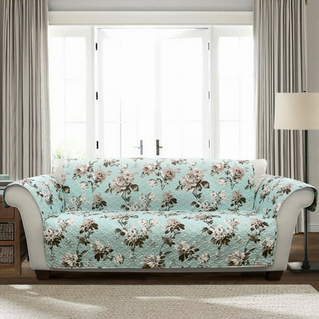Floral Loveseat - Tania Floral Furniture Protector Blue/Gray Single Love Seat