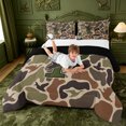 thumbnail image 3 of meiyoeat Duck Pattern Monogrammed P Full Size Comforter Sets For Boys,Camo Hunting Initial Print Bedding Comforter Set,Black Reversible,3pcs,1 Comforter and 2 Pillowcases, 3 of 7